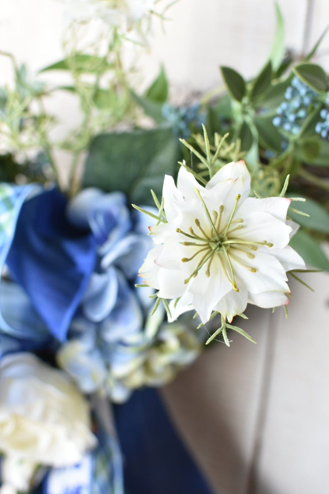 Blue and White Spring Wreath