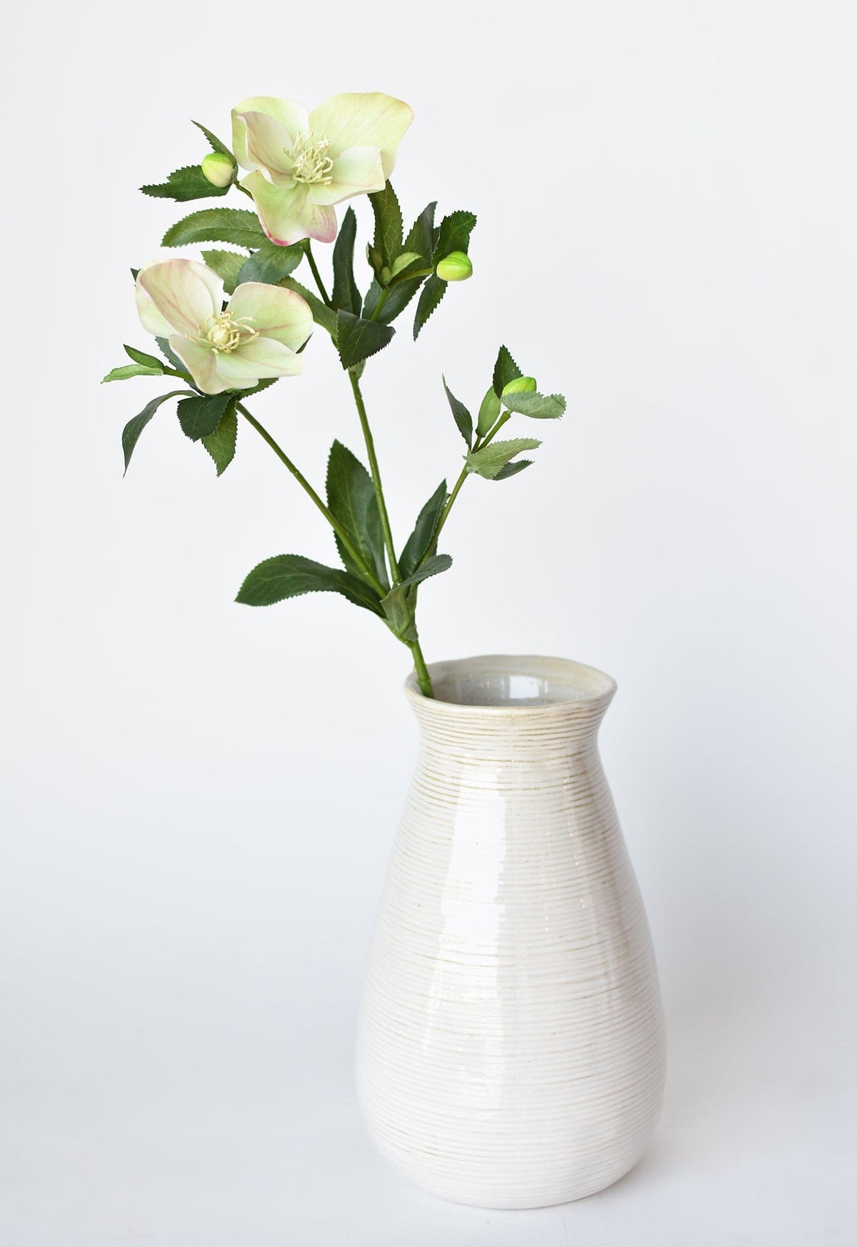 25" Faux Helleborus Stem Green