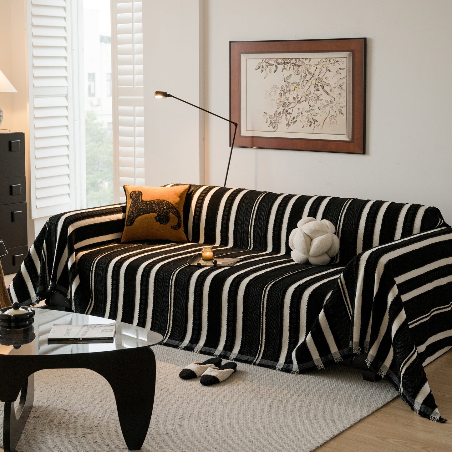 Bohemian Striped Sofa Cover, Decor Woven Throw for Couch, Loveseat, or Sectional