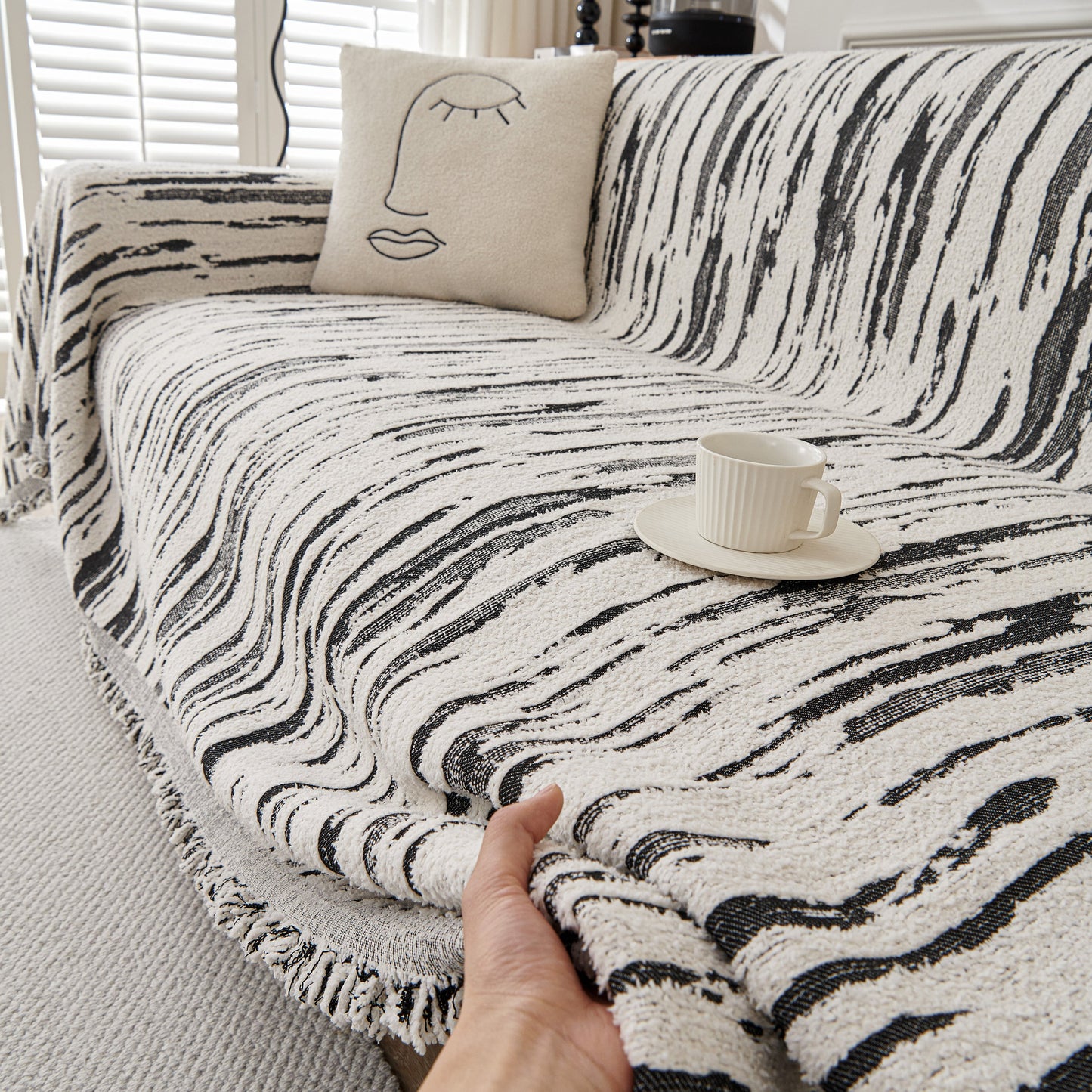 Reversible Sofa Throw Blanket, Couch Cover Sofa Slipcover for Most Shape Sofas