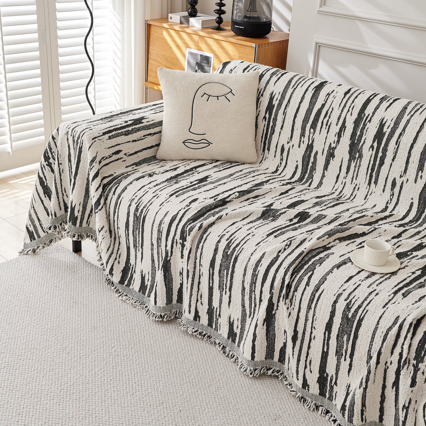 Reversible Sofa Throw Blanket, Couch Cover Sofa Slipcover for Most Shape Sofas