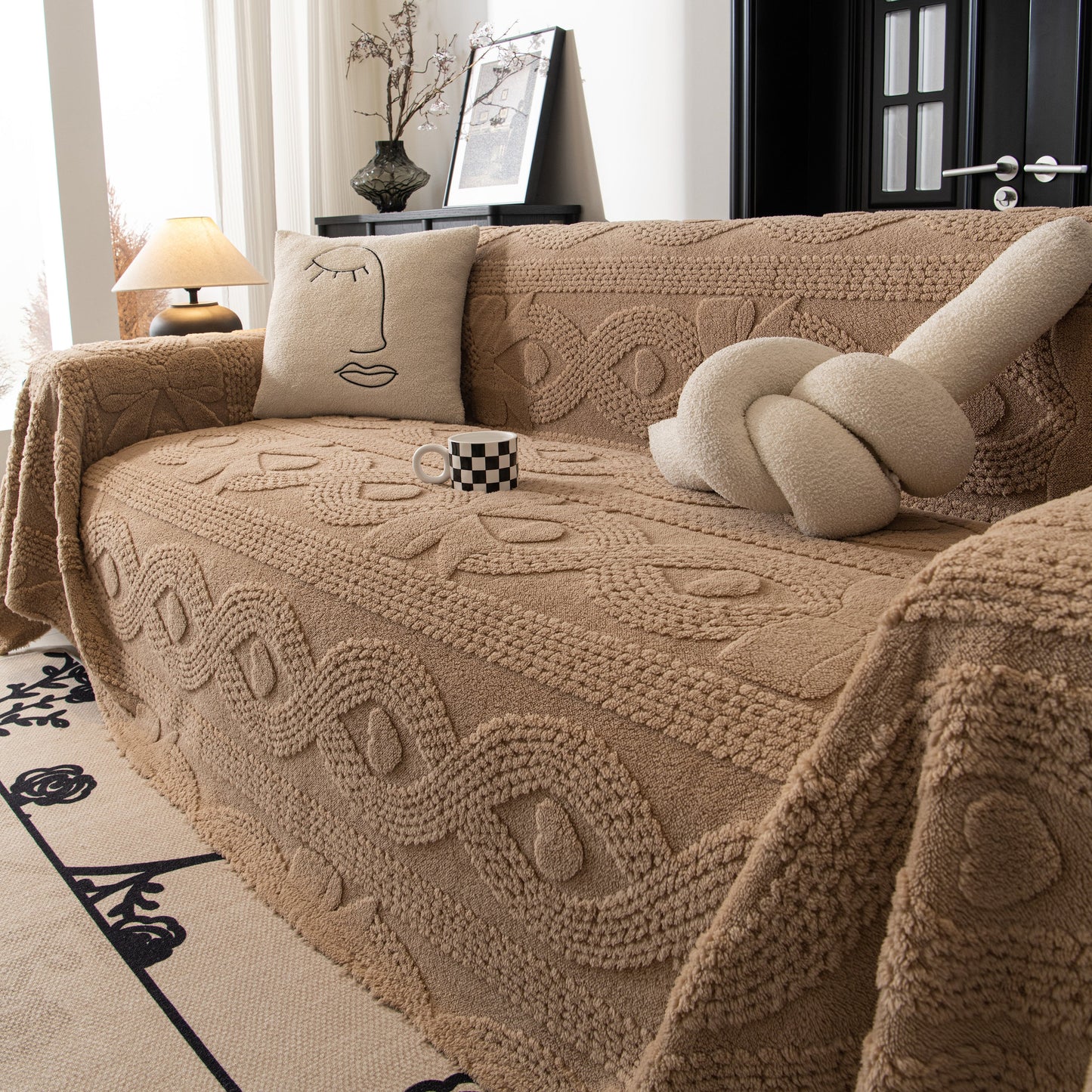Soft Plush Fleece Throw Blanket for Couch Solid Cute Warm Couch Cover Blanket for Winter