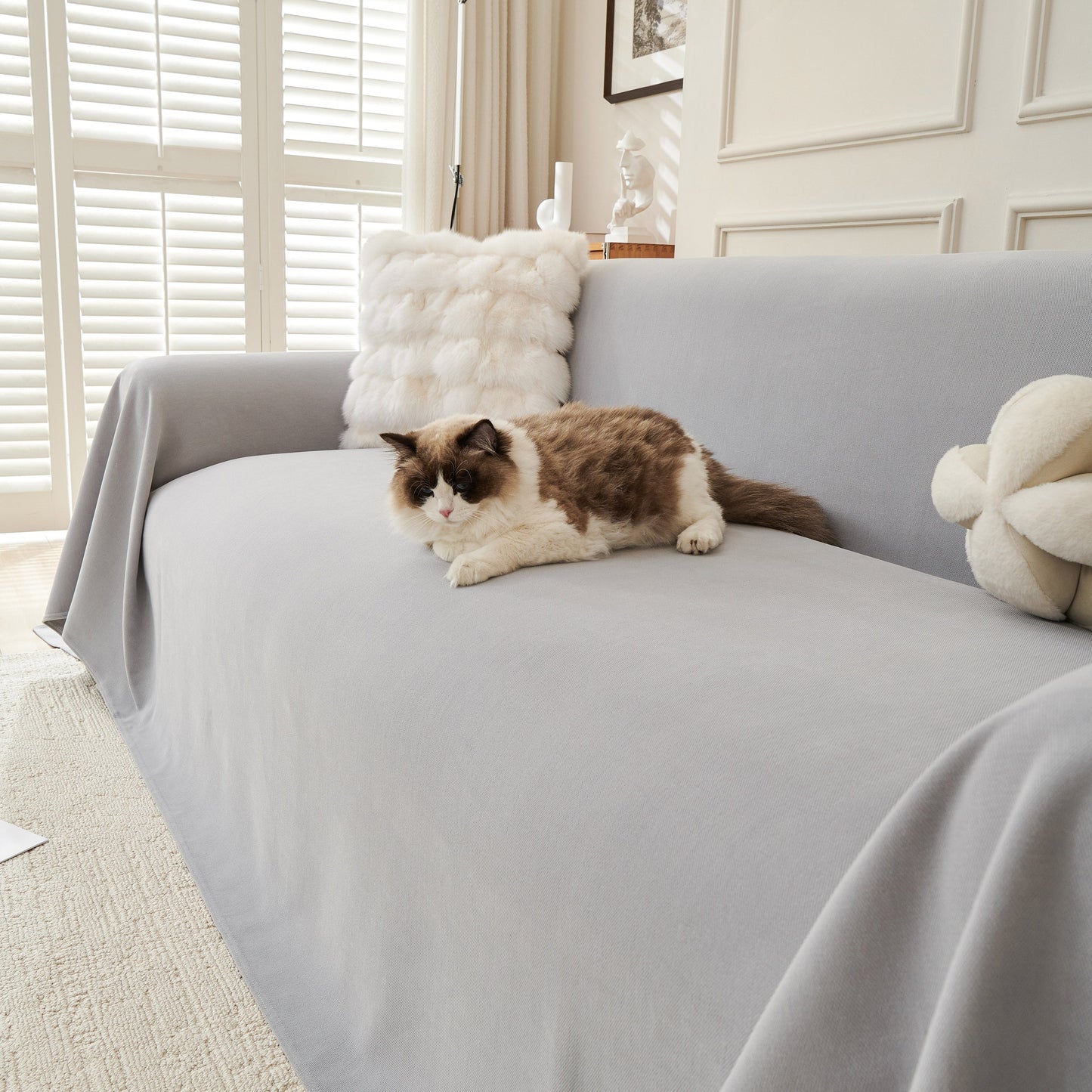 Waterproof Scratch Proof Sofa Protector Throw Blanket, Couch Cover for Pets & Kids