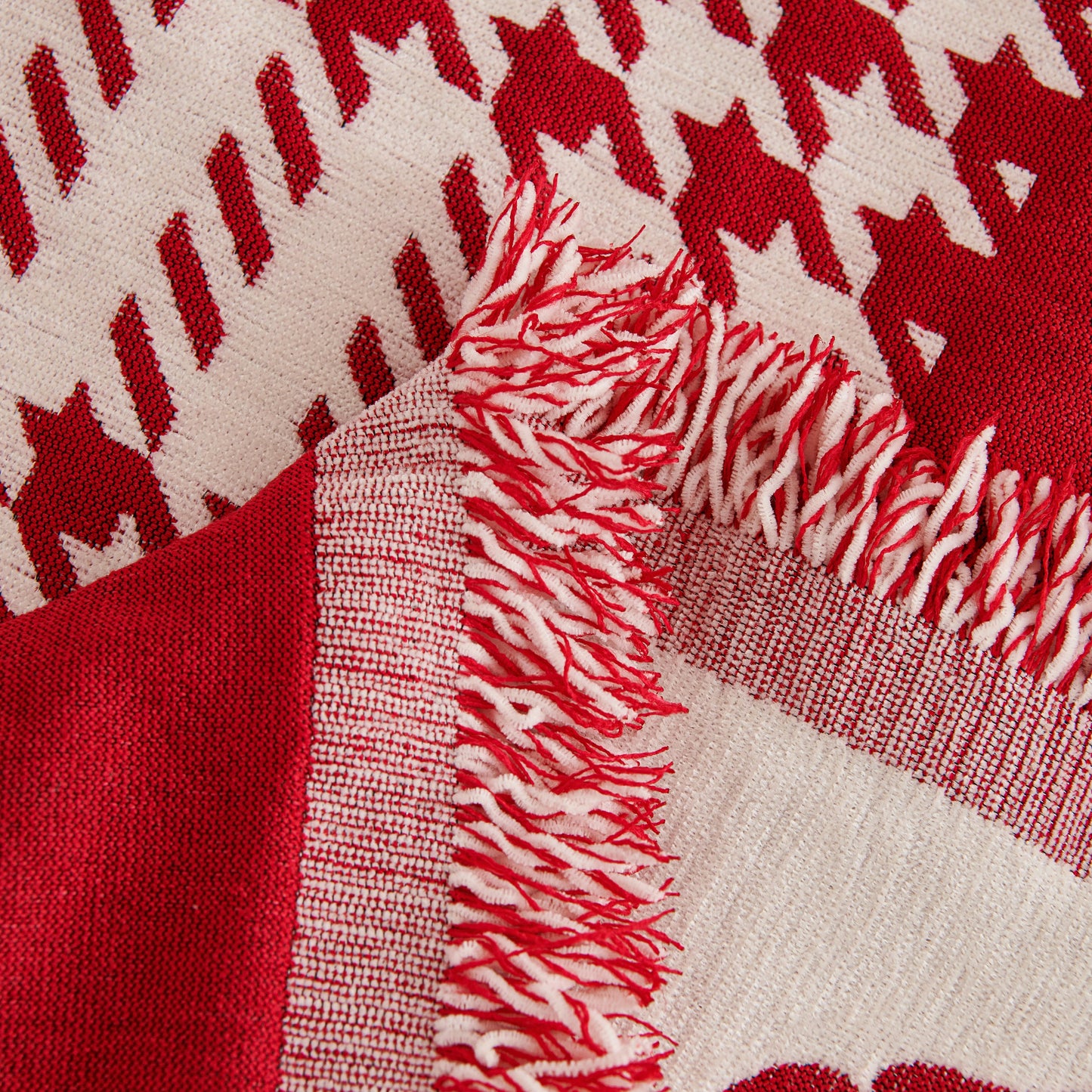 Chenille Houndstooth Sofa Throw Cover, Scratch Proof Cozy Throw Blankets for Couch