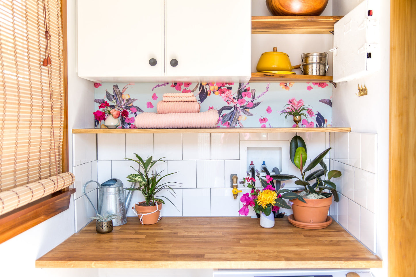 Floral Loquat Wallpaper, blue