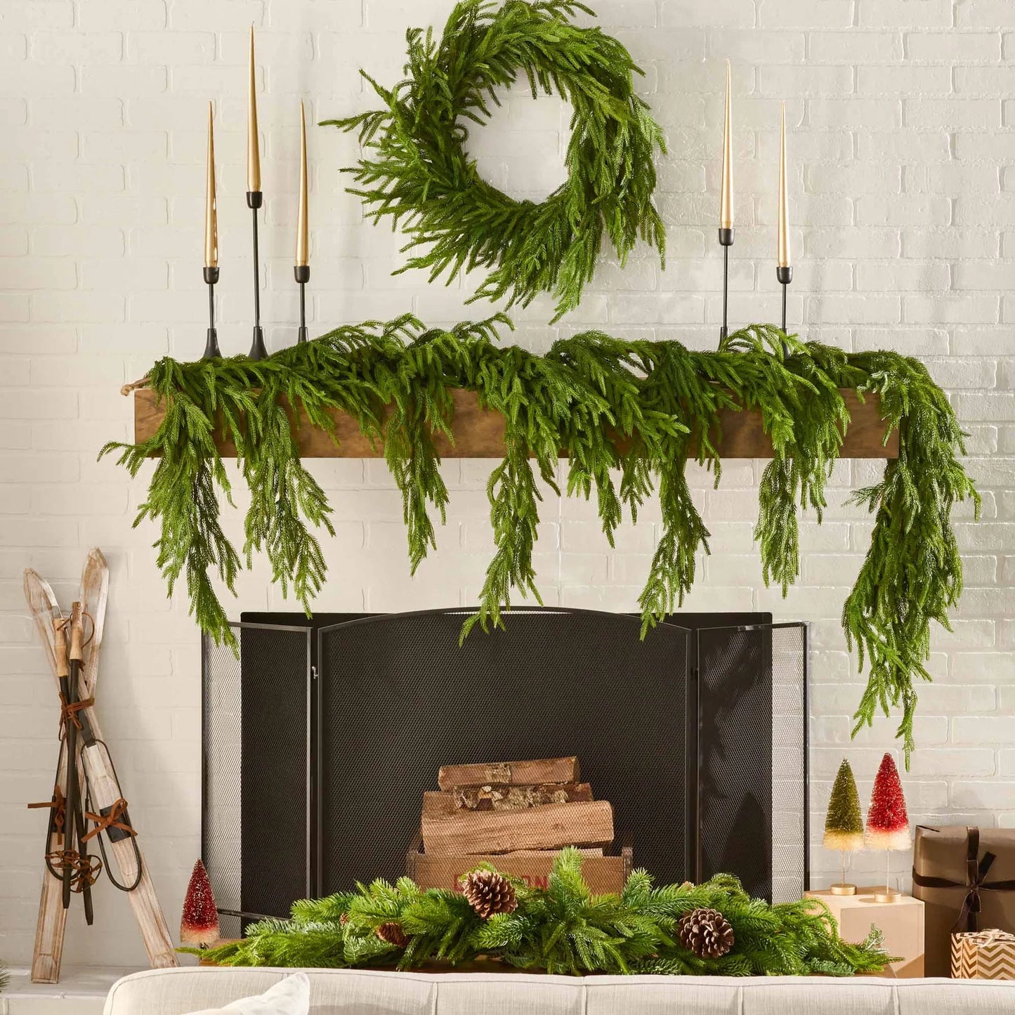 30'' Real Touch Norfolk Pine Christmas Wreath