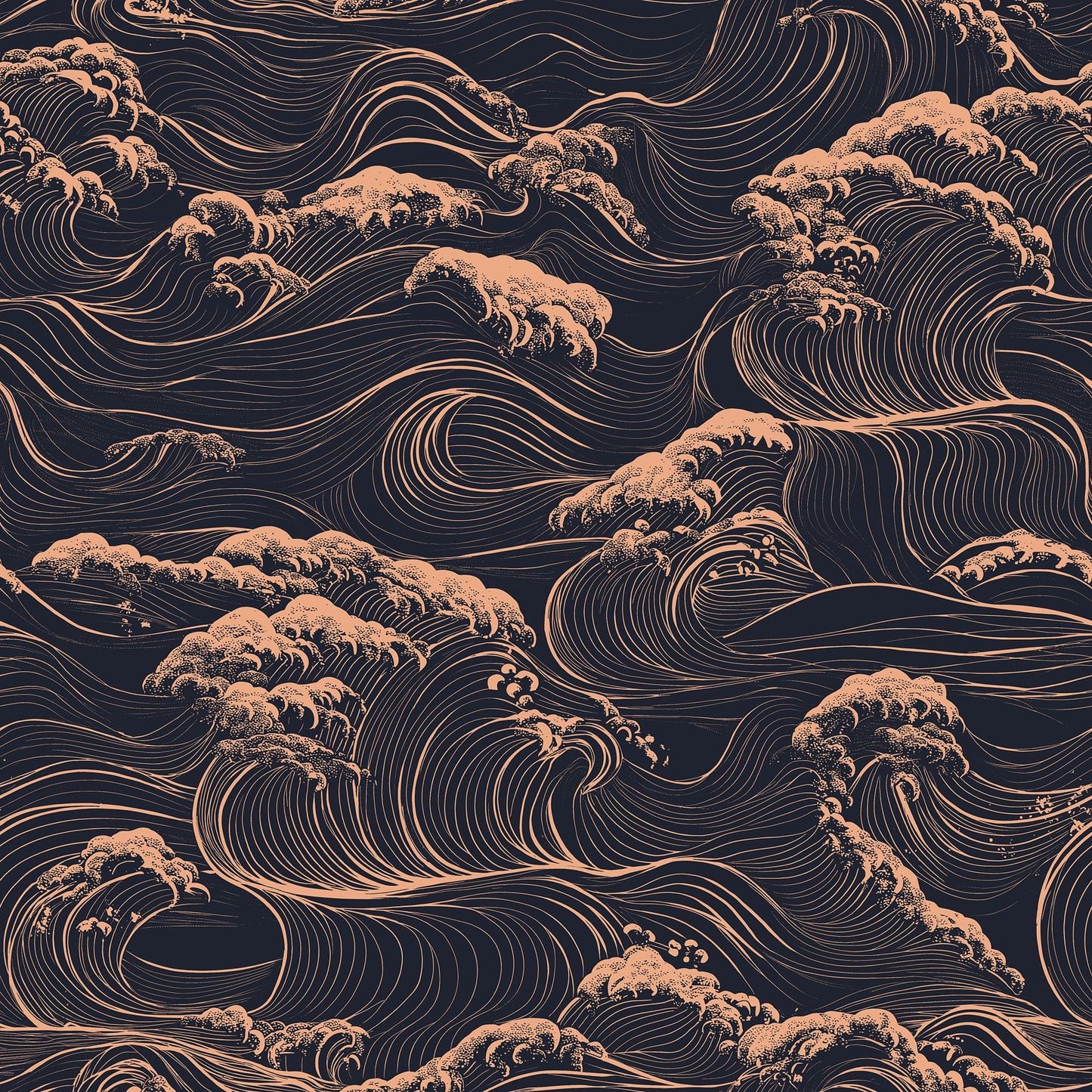 Dark Gold Ocean Waves Wallpaper