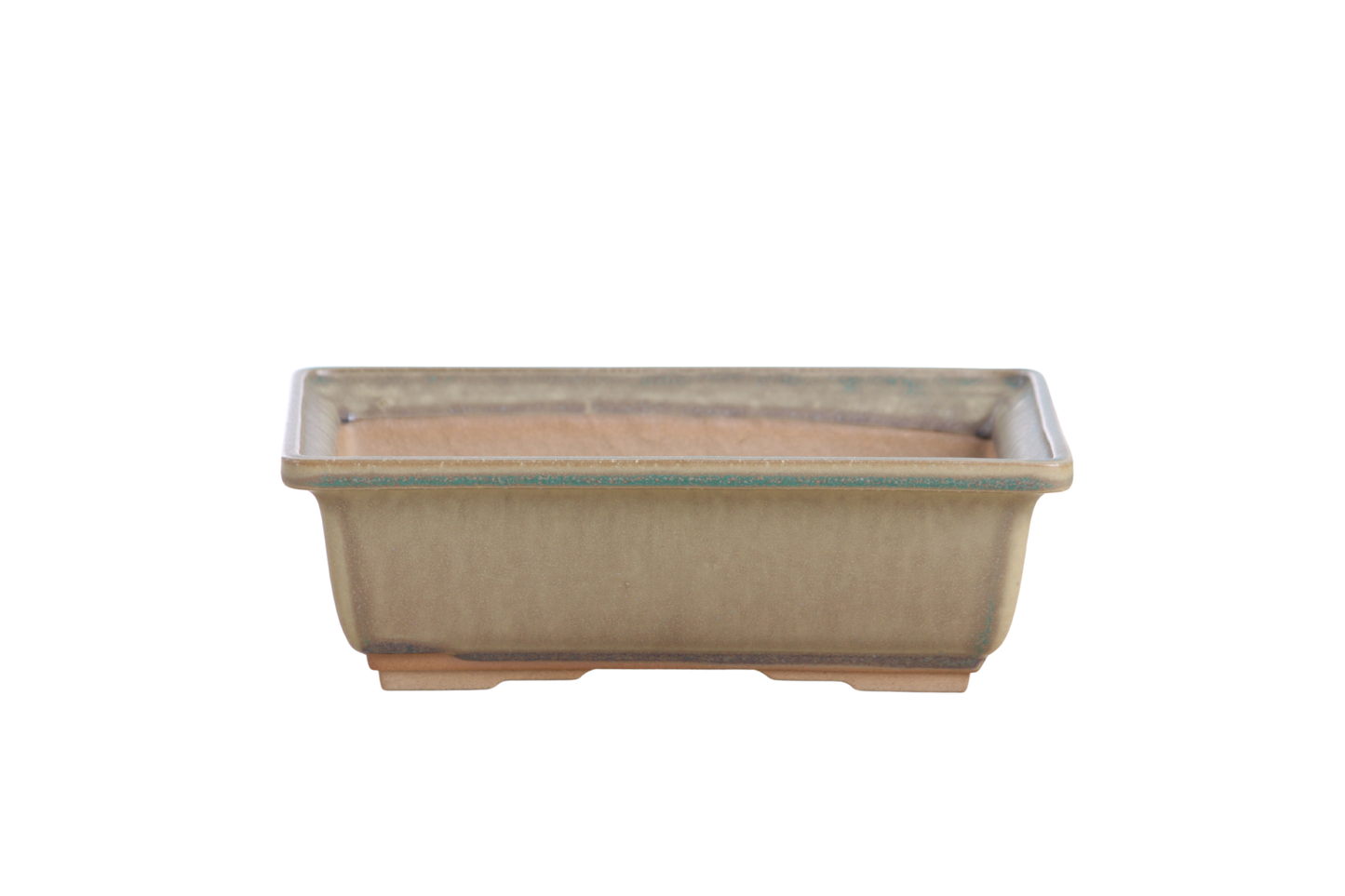 Willow Bonsai Ceramics Rectangle Bonsai Pot 8 Inch – Lower‑Profile Rectangular Ceramic Bonsai & Succulent Planter with Accentuated Rim, High‑Fired Frost‑Proof Stoneware, Handmade in USA (Speckled Moss)