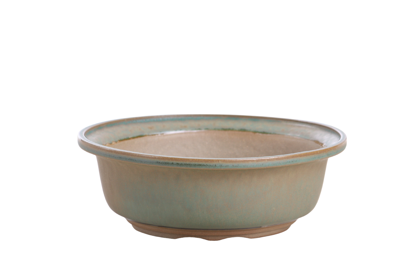 Willow Bonsai Ceramics Round Bonsai Pot 7 Inch – Round Ceramic Bonsai & Succulent Planter with Accentuated Rim and Sculpted Foot Ring, High‑Fired Frost‑Proof Stoneware, Handmade in USA (Speckled Moss)