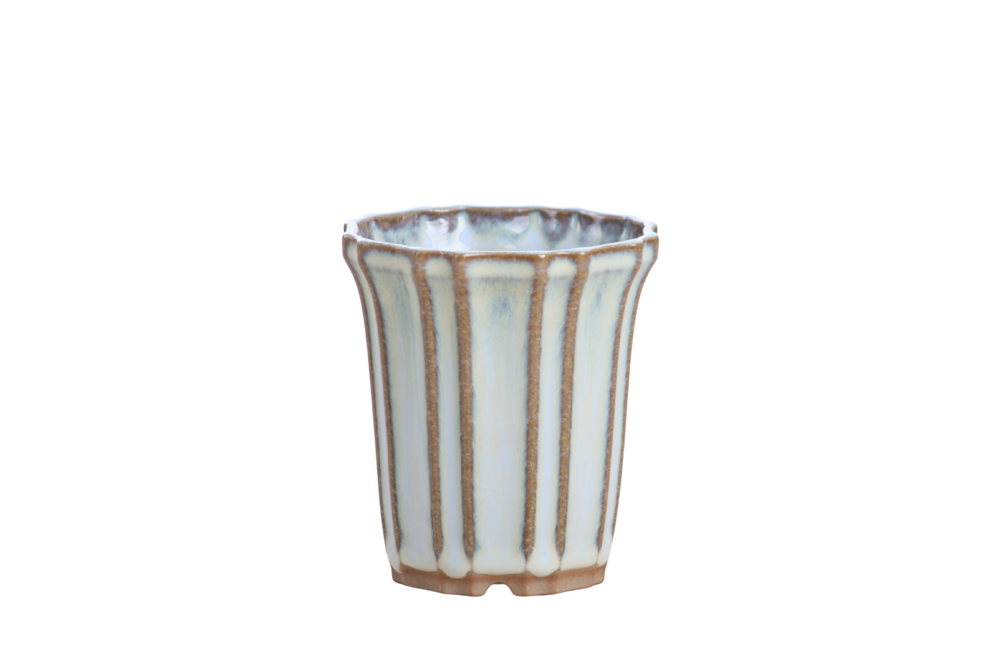 Willow Bonsai Ceramics Flower Design Cascade Bonsai Pot 3 Inch – Elegant Tall Ceramic Bonsai & Succulent Planter, High‑Fired Frost‑Proof Stoneware with Drainage & Wiring Holes, Handmade in USA (Glacier)