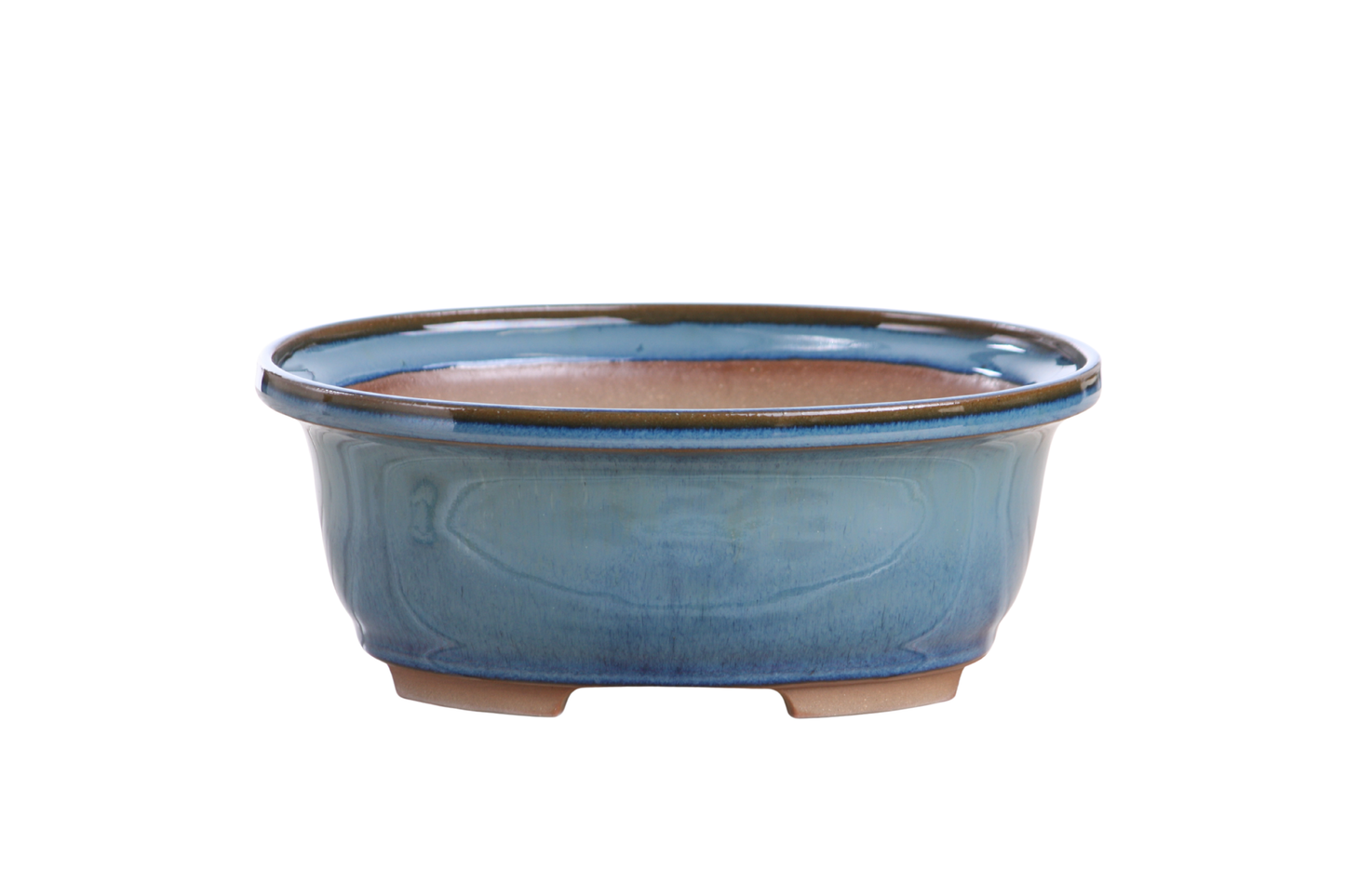 Willow Bonsai Ceramics Fat Bonsai Pot 7.5 Inch – Bold Oval Ceramic Bonsai & Succulent Planter with Accentuated Rim, High‑Fired Frost‑Proof Stoneware, Handmade in USA (Peacock 2025)