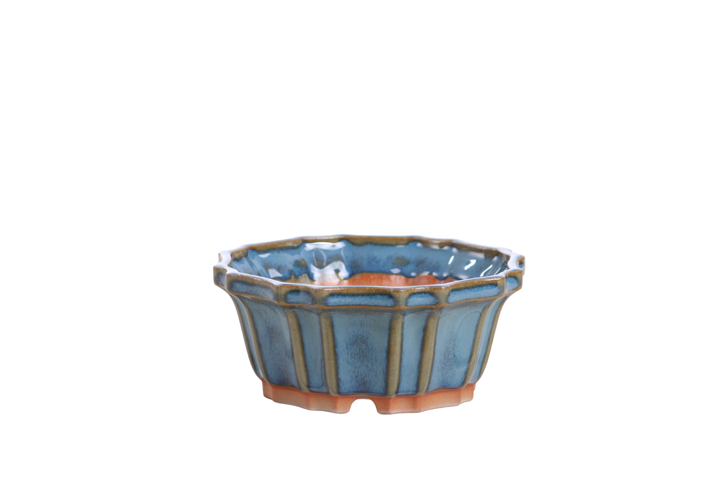 Willow Bonsai Ceramics Flower Design Bonsai Pot 4.5 Inch – Elegant Ceramic Bonsai & Succulent Planter, High‑Fired Frost‑Proof Stoneware with Drainage & Wiring Holes, Handmade in USA (Peacock 2025)