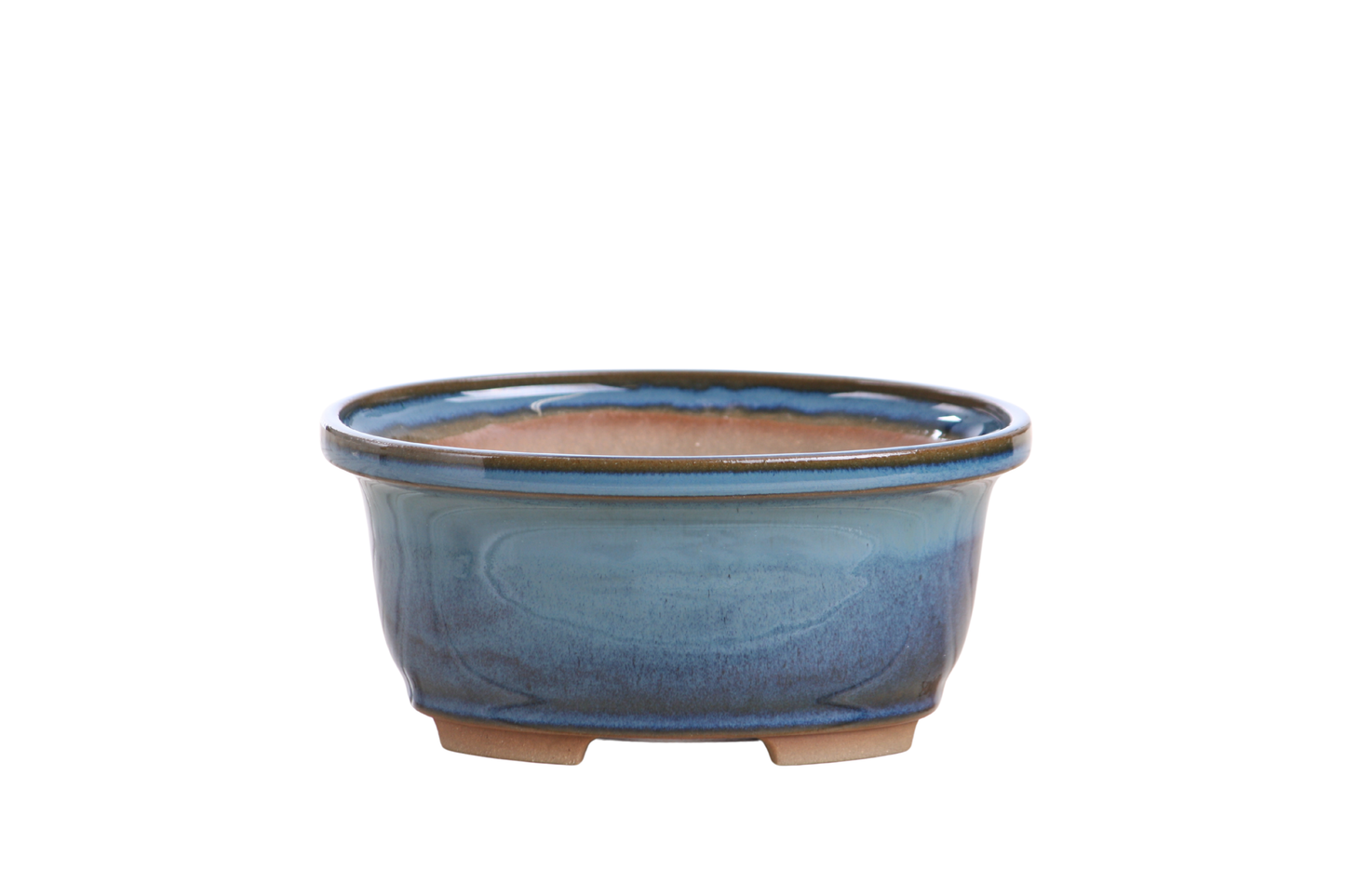Willow Bonsai Ceramics Fat Bonsai Pot 5.5 Inch – Bold Oval Ceramic Bonsai & Succulent Planter with Accentuated Rim, High‑Fired Frost‑Proof Stoneware, Handmade in USA (Peacock 2025)