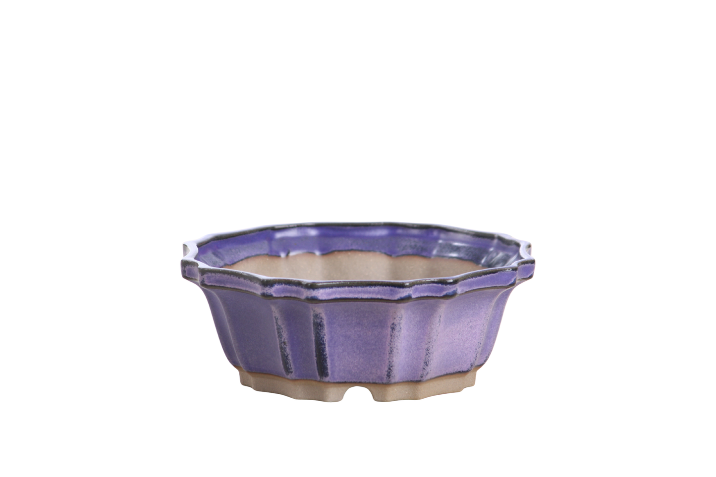 Willow Bonsai Ceramics Flower Design Bonsai Pot 5 Inch – Elegant Ceramic Bonsai & Succulent Planter, High‑Fired Frost‑Proof Stoneware with Drainage & Wiring Holes, Handmade in USA (Purple)