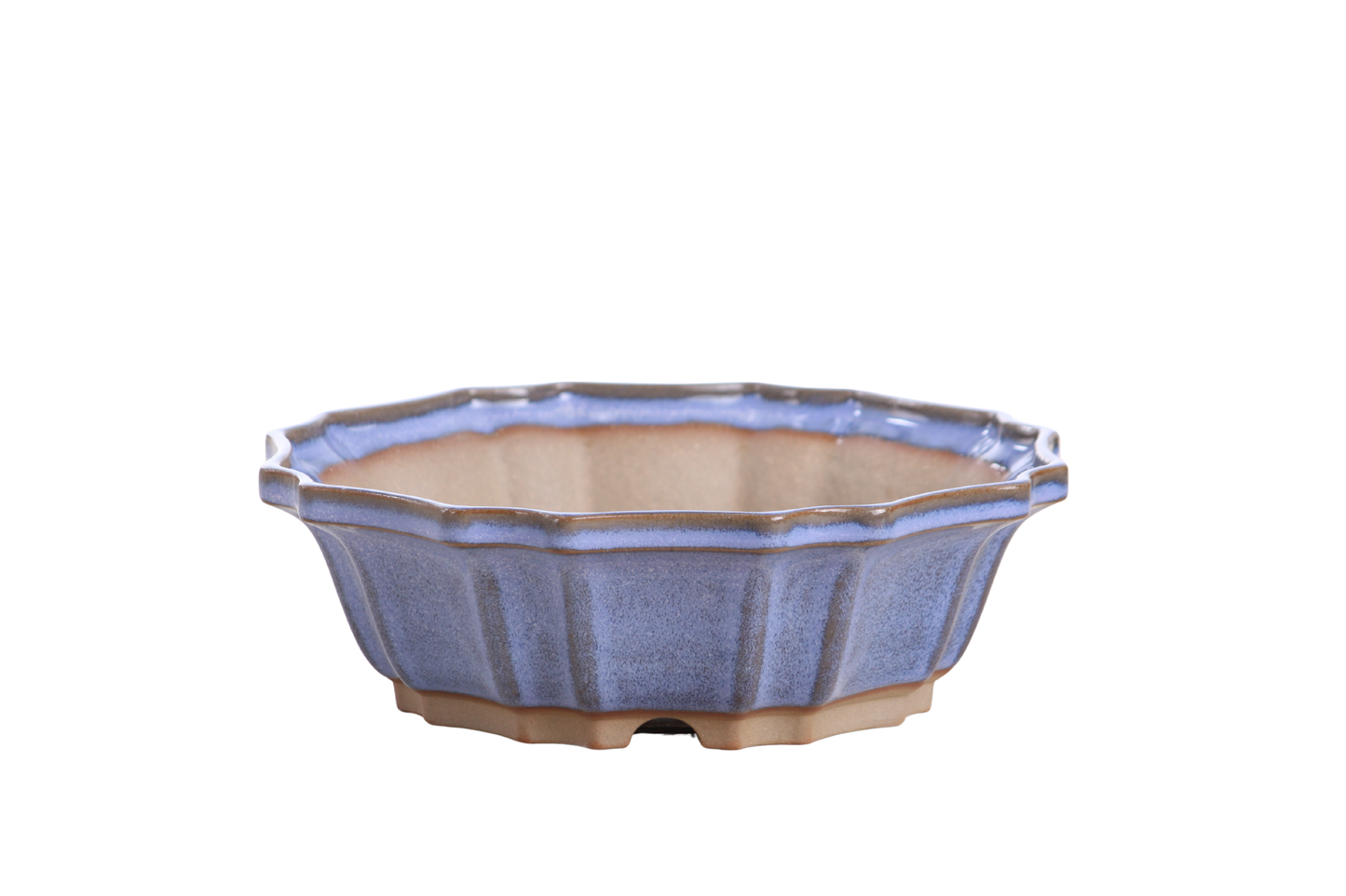 Willow Bonsai Ceramics Flower Design Bonsai Pot 8 Inch – Elegant Ceramic Bonsai & Succulent Planter, High‑Fired Frost‑Proof Stoneware with Drainage & Wiring Holes, Handmade in USA (Denim)
