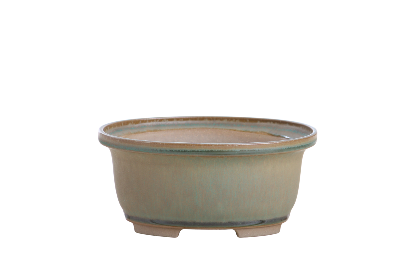 Willow Bonsai Ceramics Fat Bonsai Pot 5.5 Inch – Bold Oval Ceramic Bonsai & Succulent Planter with Accentuated Rim, High‑Fired Frost‑Proof Stoneware, Handmade in USA (Speckled Moss)