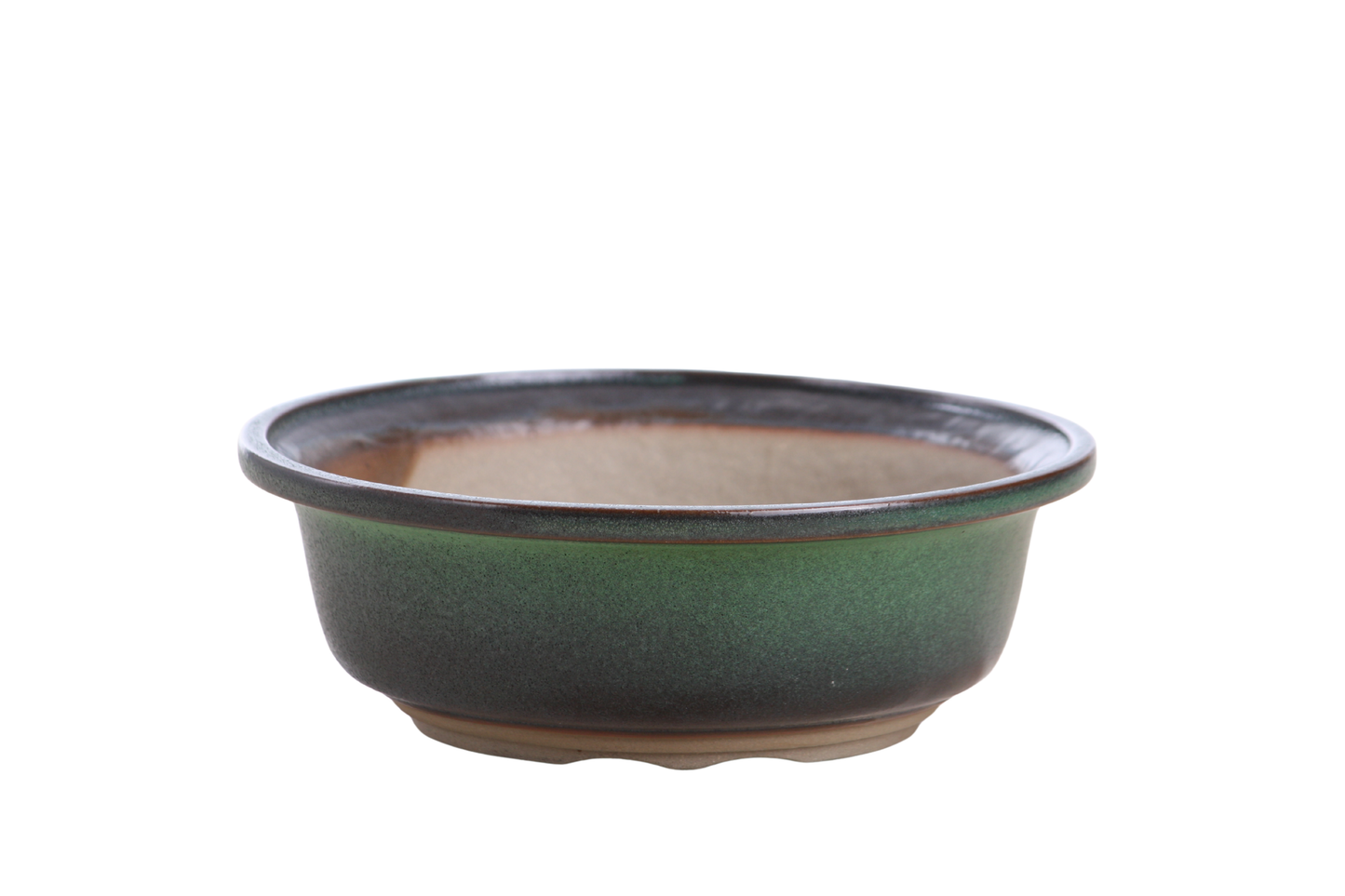 Willow Bonsai Ceramics Round Bonsai Pot 7 Inch – Round Ceramic Bonsai & Succulent Planter with Accentuated Rim and Sculpted Foot Ring, High‑Fired Frost‑Proof Stoneware, Handmade in USA (Avocado)