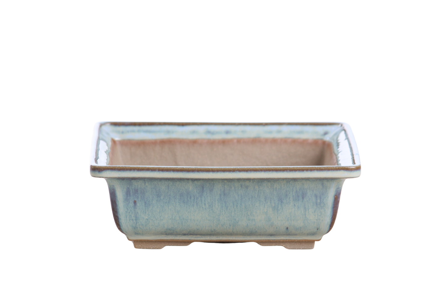 Willow Bonsai Ceramics Square Bonsai Pot 7 Inch – Low‑Profile Square Ceramic Bonsai & Succulent Planter with Accentuated Rim, High‑Fired Frost‑Proof Stoneware, Handmade in USA (Glacier)