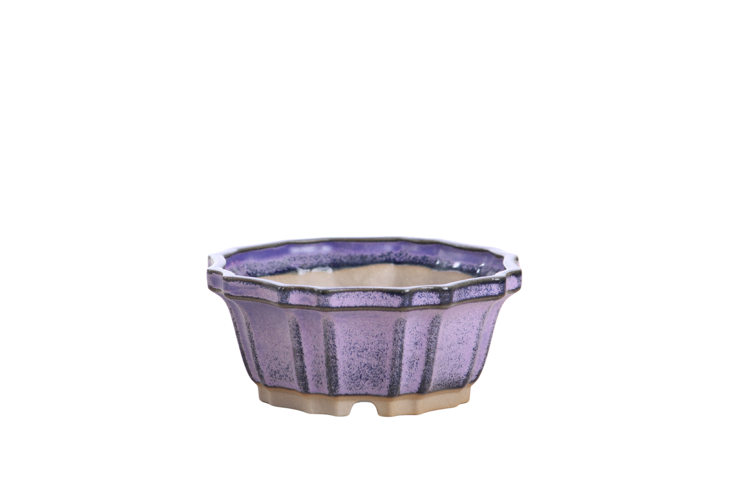 Willow Bonsai Ceramics Flower Design Bonsai Pot 4.5 Inch – Elegant Ceramic Bonsai & Succulent Planter, High‑Fired Frost‑Proof Stoneware with Drainage & Wiring Holes, Handmade in USA (Purple)