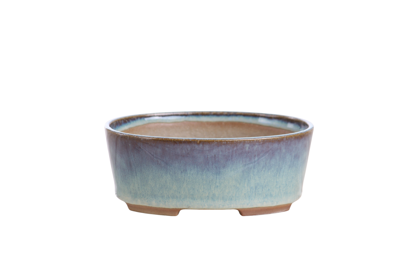 Willow Bonsai Ceramics Oval A Bonsai Pot 5 Inch – Straight‑Sided Oval Ceramic Bonsai & Succulent Planter, High‑Fired Frost‑Proof Stoneware with Drainage & Wiring Holes, Handmade in USA (Glacier)