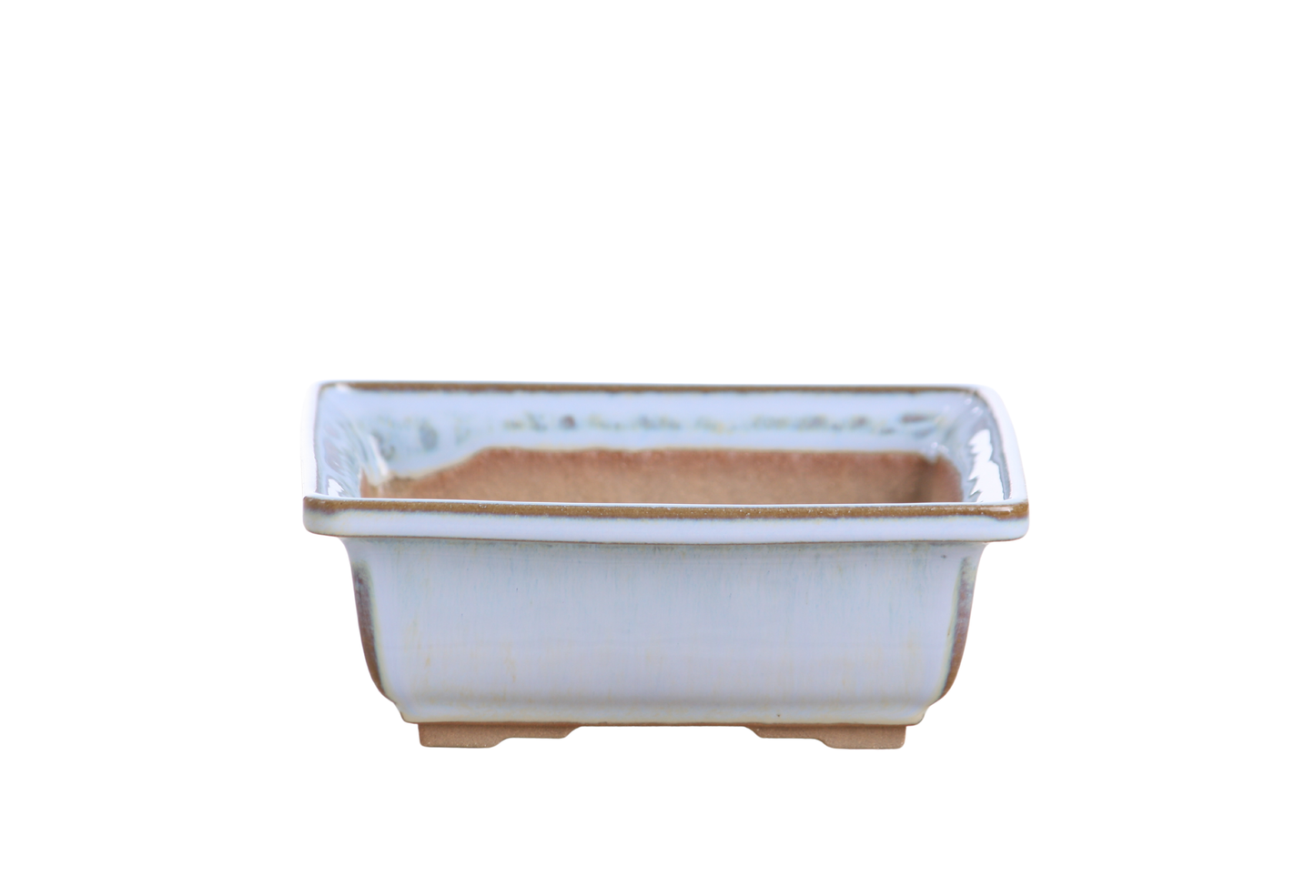 Willow Bonsai Ceramics Square Bonsai Pot 6 Inch – Low‑Profile Square Ceramic Bonsai & Succulent Planter with Accentuated Rim, High‑Fired Frost‑Proof Stoneware, Handmade in USA (Glacier)