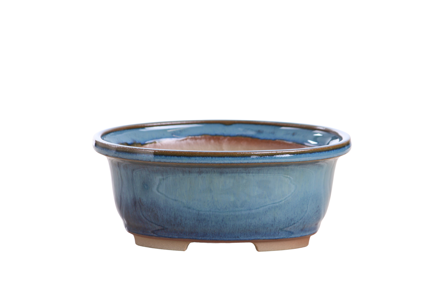 Willow Bonsai Ceramics Fat Bonsai Pot 6.5 Inch – Bold Oval Ceramic Bonsai & Succulent Planter with Accentuated Rim, High‑Fired Frost‑Proof Stoneware, Handmade in USA (Peacock)