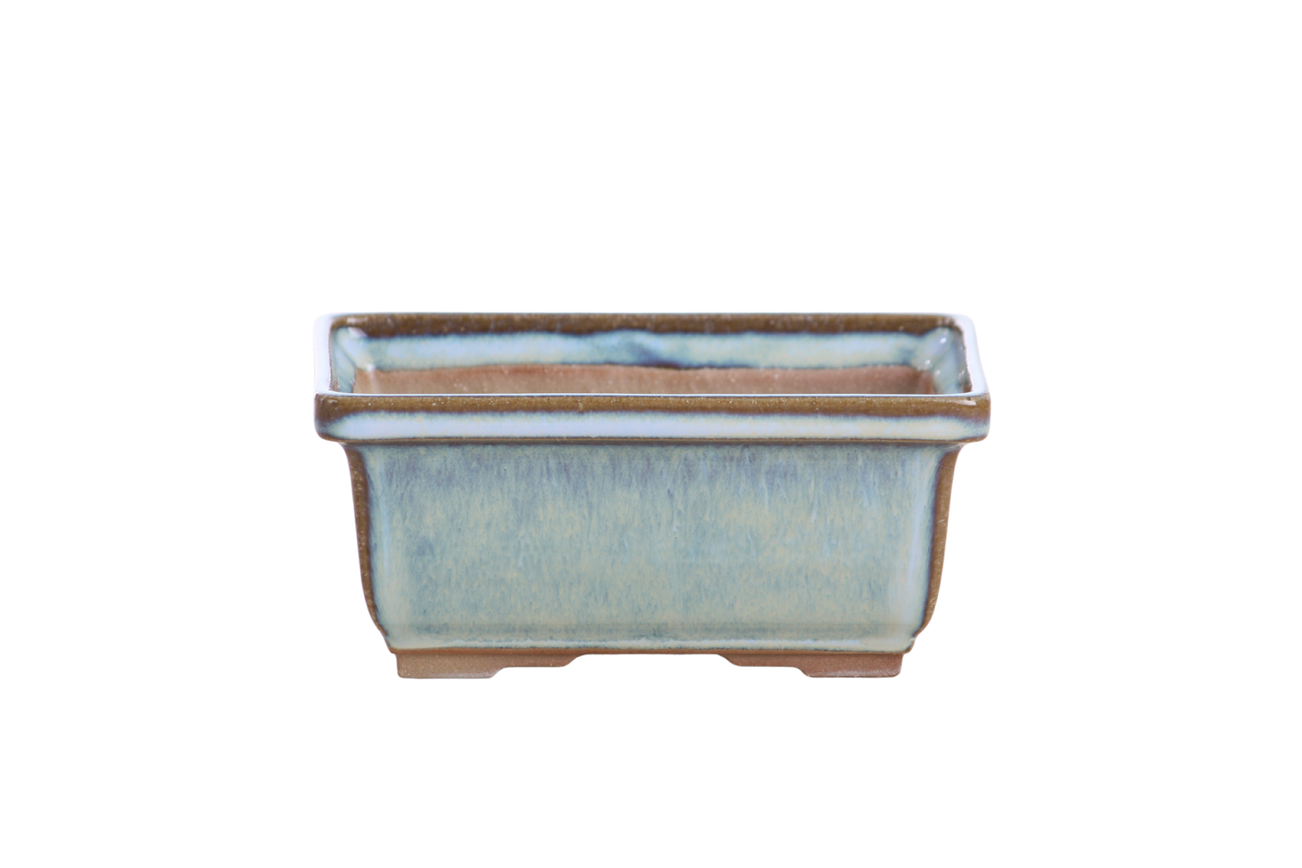 Willow Bonsai Ceramics Rectangle Deep Bonsai Pot 5 Inch – Higher‑Profile Rectangular Ceramic Bonsai & Succulent Planter with Accentuated Rim, High‑Fired Frost‑Proof Stoneware, Handmade in USA (Glacier)