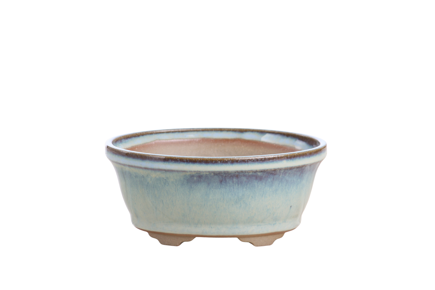 Willow Bonsai Ceramics Oval B Bonsai Pot 5.5 Inch – Tapered Oval Ceramic Bonsai & Succulent Planter with Accentuated Rim, High‑Fired Frost‑Proof Stoneware, Handmade in USA (Glacier)