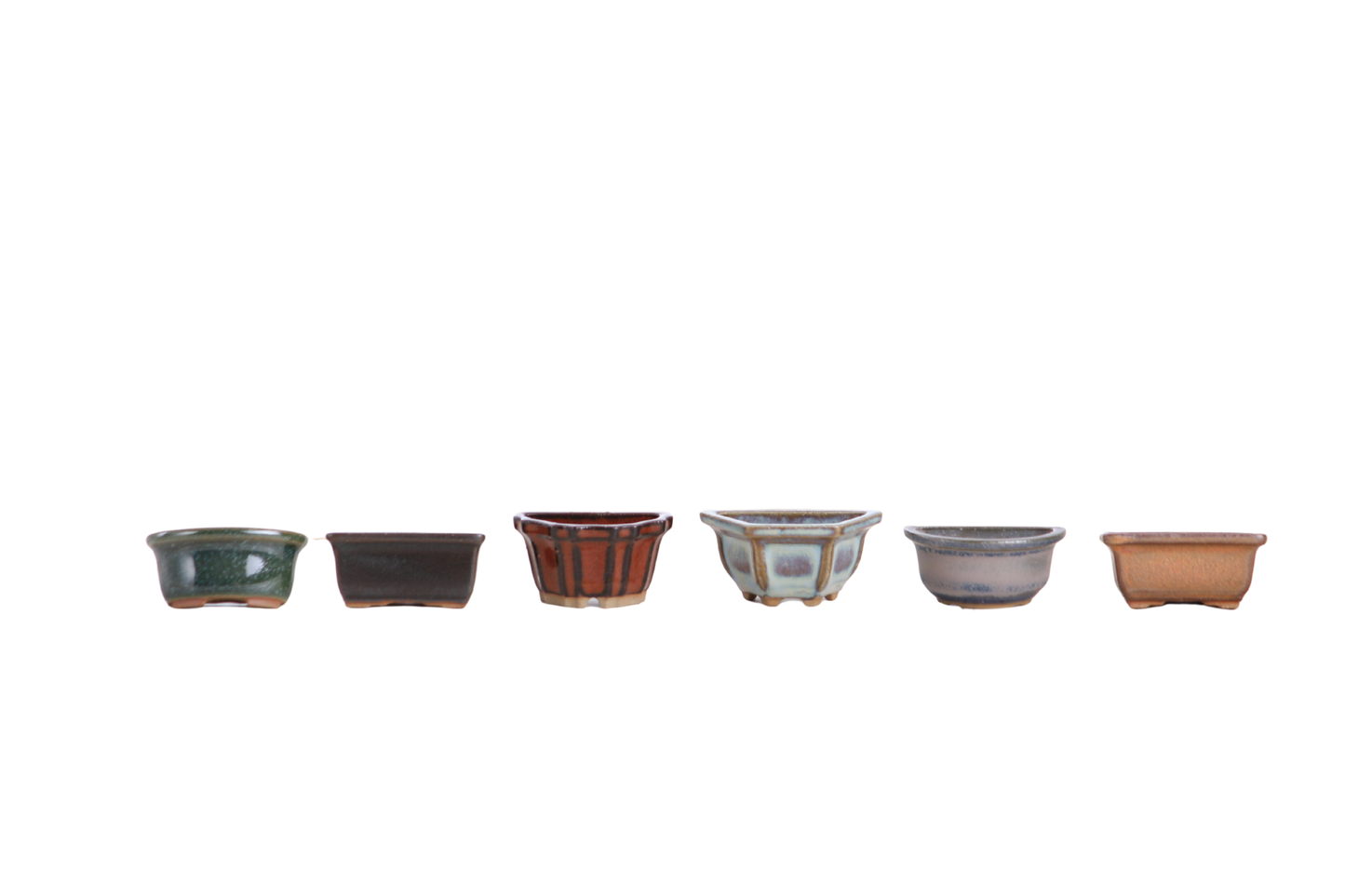 Willow Bonsai Ceramics 1.5 Inch Shito Magnet Set of 6 – Mini Handmade Ceramic Bonsai Pot Magnets, Reactive Glaze Finish, Unique Decorative Pots, Made in USA