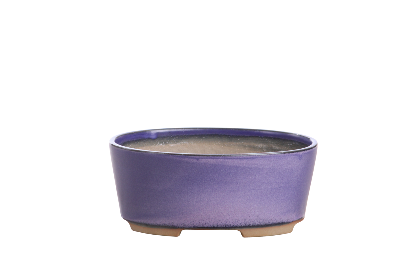 Willow Bonsai Ceramics Oval A Bonsai Pot 6 Inch – Straight‑Sided Oval Ceramic Bonsai & Succulent Planter, High‑Fired Frost‑Proof Stoneware with Drainage & Wiring Holes, Handmade in USA (Purple)