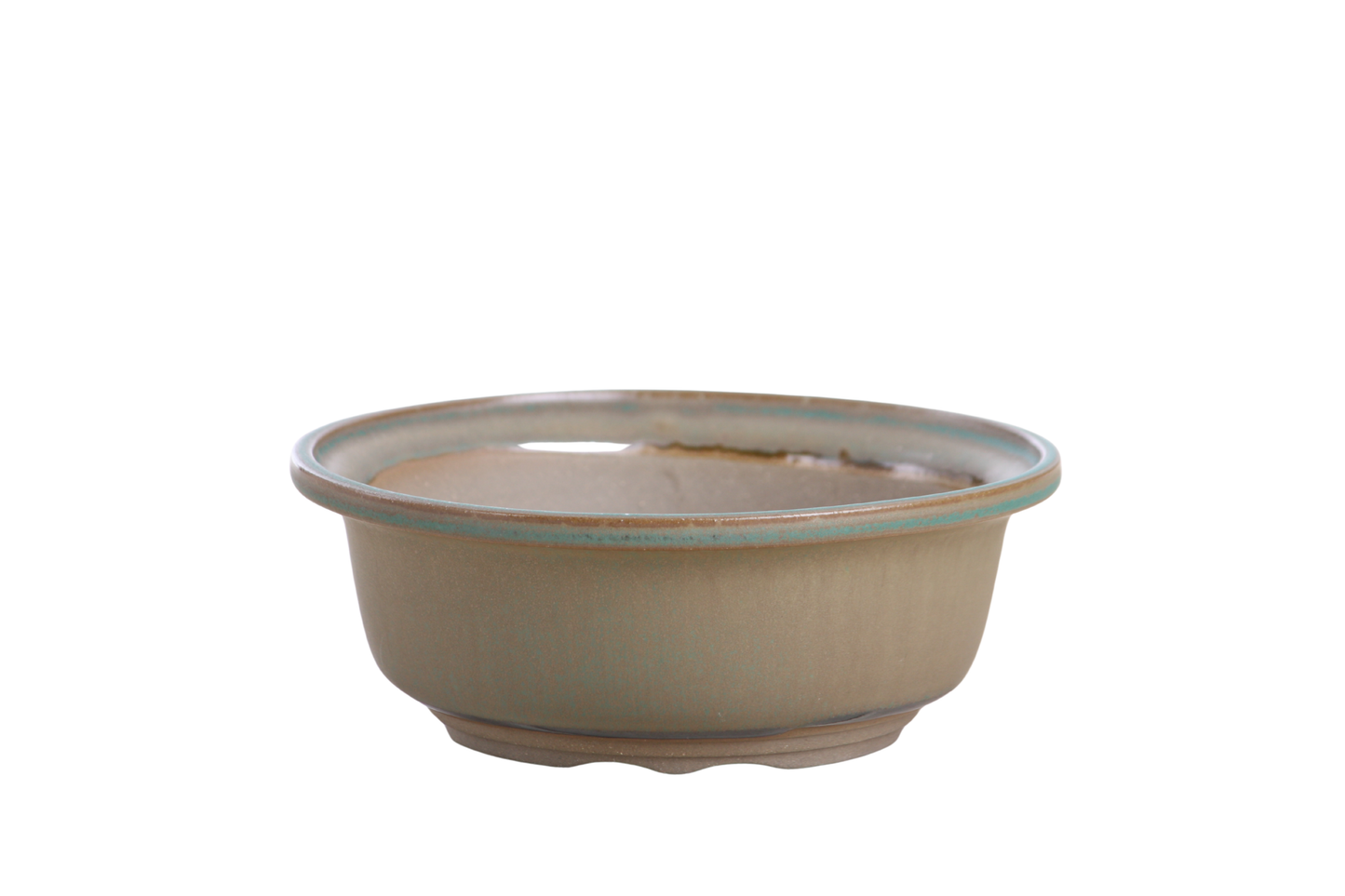 Willow Bonsai Ceramics Round Bonsai Pot 6 Inch – Round Ceramic Bonsai & Succulent Planter with Accentuated Rim and Sculpted Foot Ring, High‑Fired Frost‑Proof Stoneware, Handmade in USA (Speckled Moss)