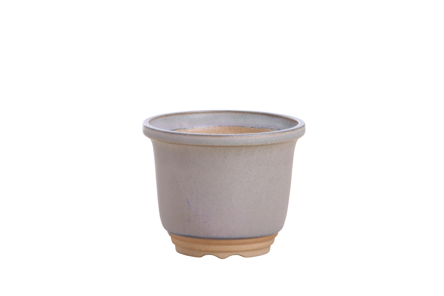 Willow Bonsai Ceramics Flute Bonsai Pot 4 Inch – Round Semi‑Cascade Ceramic Bonsai & Succulent Planter with Fluted Profile and Banded Base, High‑Fired Frost‑Proof Stoneware, Handmade in USA (Ocean)