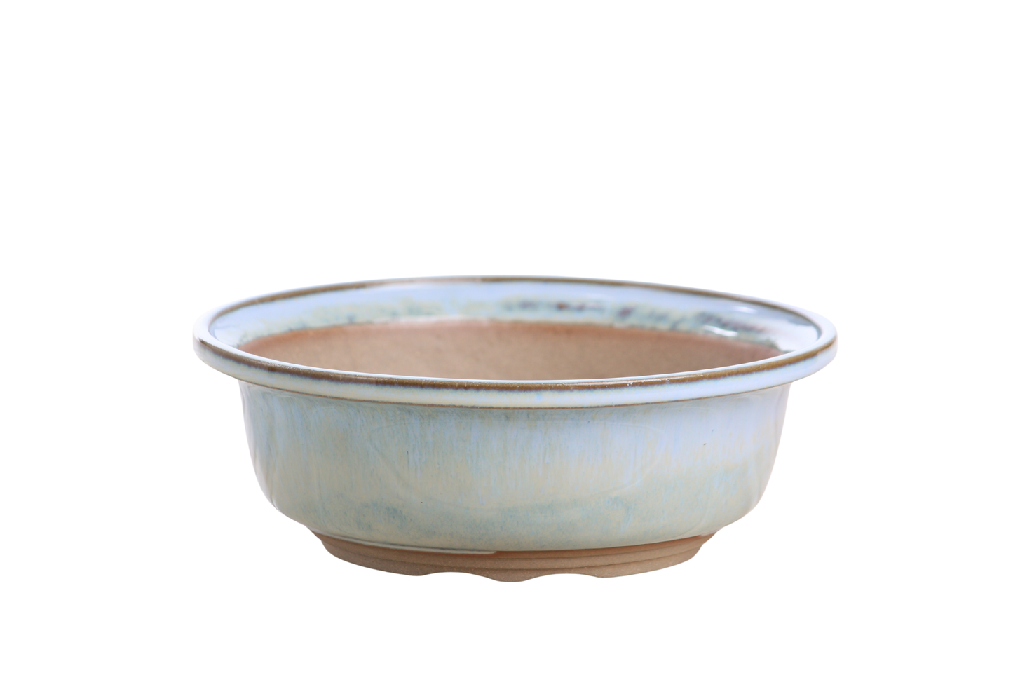 Willow Bonsai Ceramics Round Bonsai Pot 7 Inch – Round Ceramic Bonsai & Succulent Planter with Accentuated Rim and Sculpted Foot Ring, High‑Fired Frost‑Proof Stoneware, Handmade in USA (Glacier)