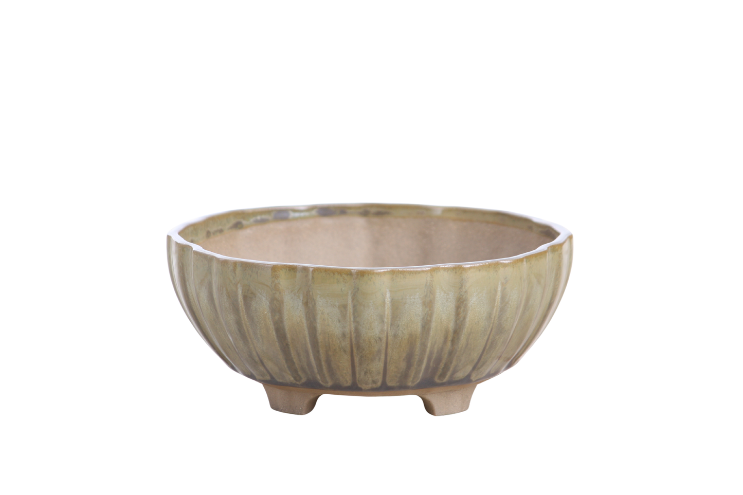 Willow Bonsai Ceramics Lily Bonsai Pot 6 Inch – Sculpted Rounded Ceramic Bonsai & Succulent Planter with Wavy Profile, High‑Fired Frost‑Proof Stoneware, Handmade in USA (Copenhagen)