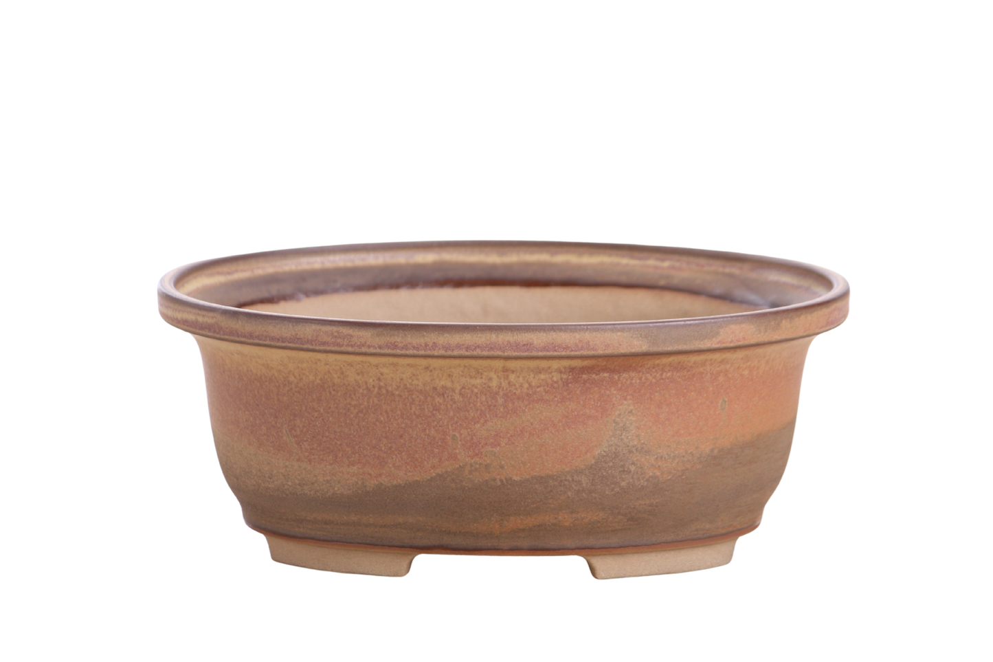 Willow Bonsai Ceramics Fat Bonsai Pot 7.5 Inch – Bold Oval Ceramic Bonsai & Succulent Planter with Accentuated Rim, High‑Fired Frost‑Proof Stoneware, Handmade in USA (Deep Stone)