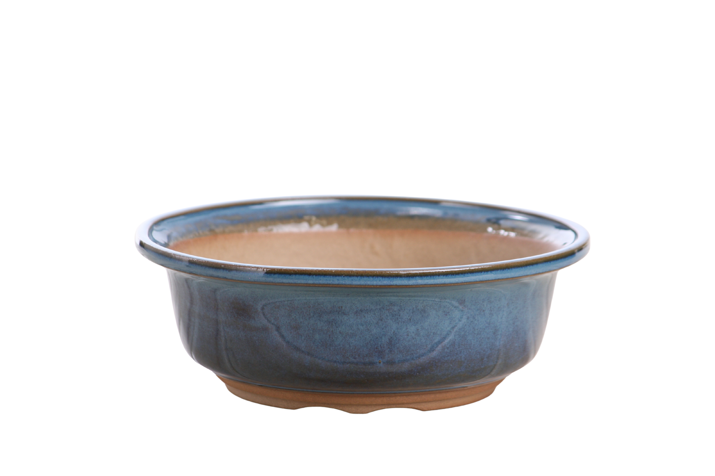 Willow Bonsai Ceramics Round Bonsai Pot 7 Inch – Round Ceramic Bonsai & Succulent Planter with Accentuated Rim and Sculpted Foot Ring, High‑Fired Frost‑Proof Stoneware, Handmade in USA (Peacock)