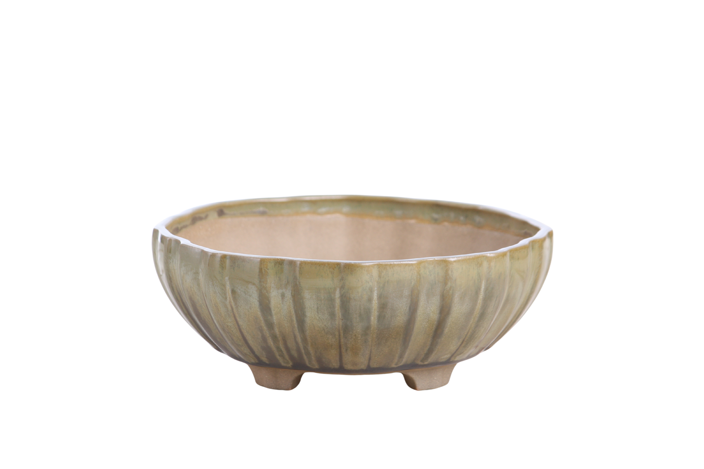 Willow Bonsai Ceramics Lily Bonsai Pot 7 Inch – Sculpted Rounded Ceramic Bonsai & Succulent Planter with Wavy Profile, High‑Fired Frost‑Proof Stoneware, Handmade in USA (Copenhagen)