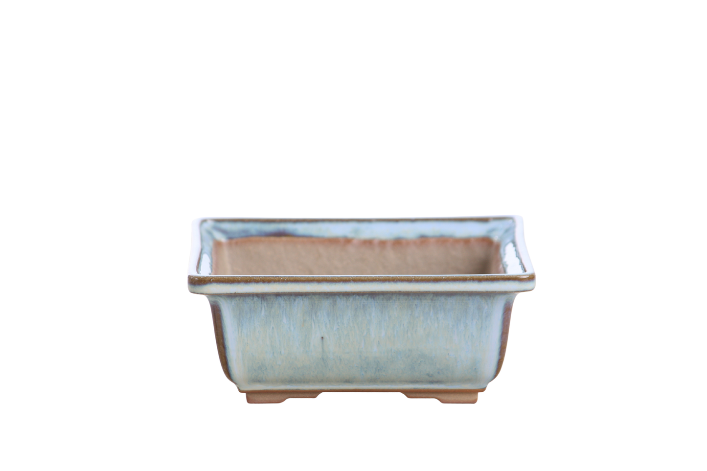 Willow Bonsai Ceramics Square Bonsai Pot 5.5 Inch – Low‑Profile Square Ceramic Bonsai & Succulent Planter with Accentuated Rim, High‑Fired Frost‑Proof Stoneware, Handmade in USA (Glacier)
