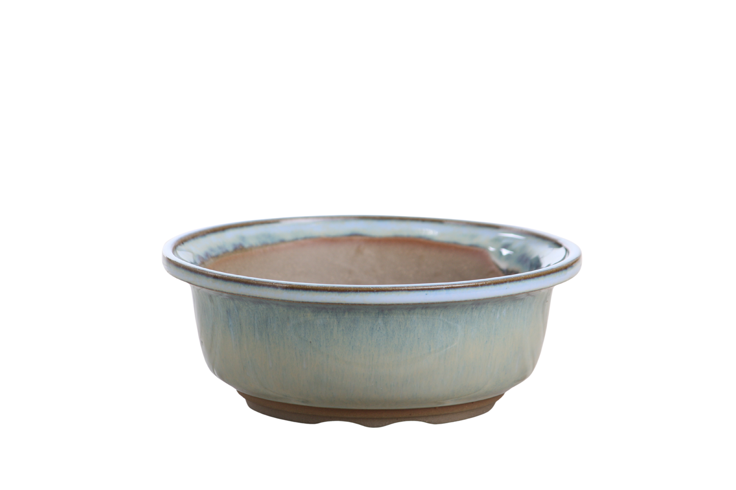 Willow Bonsai Ceramics Round Bonsai Pot 6 Inch – Round Ceramic Bonsai & Succulent Planter with Accentuated Rim and Sculpted Foot Ring, High‑Fired Frost‑Proof Stoneware, Handmade in USA (Glacier)