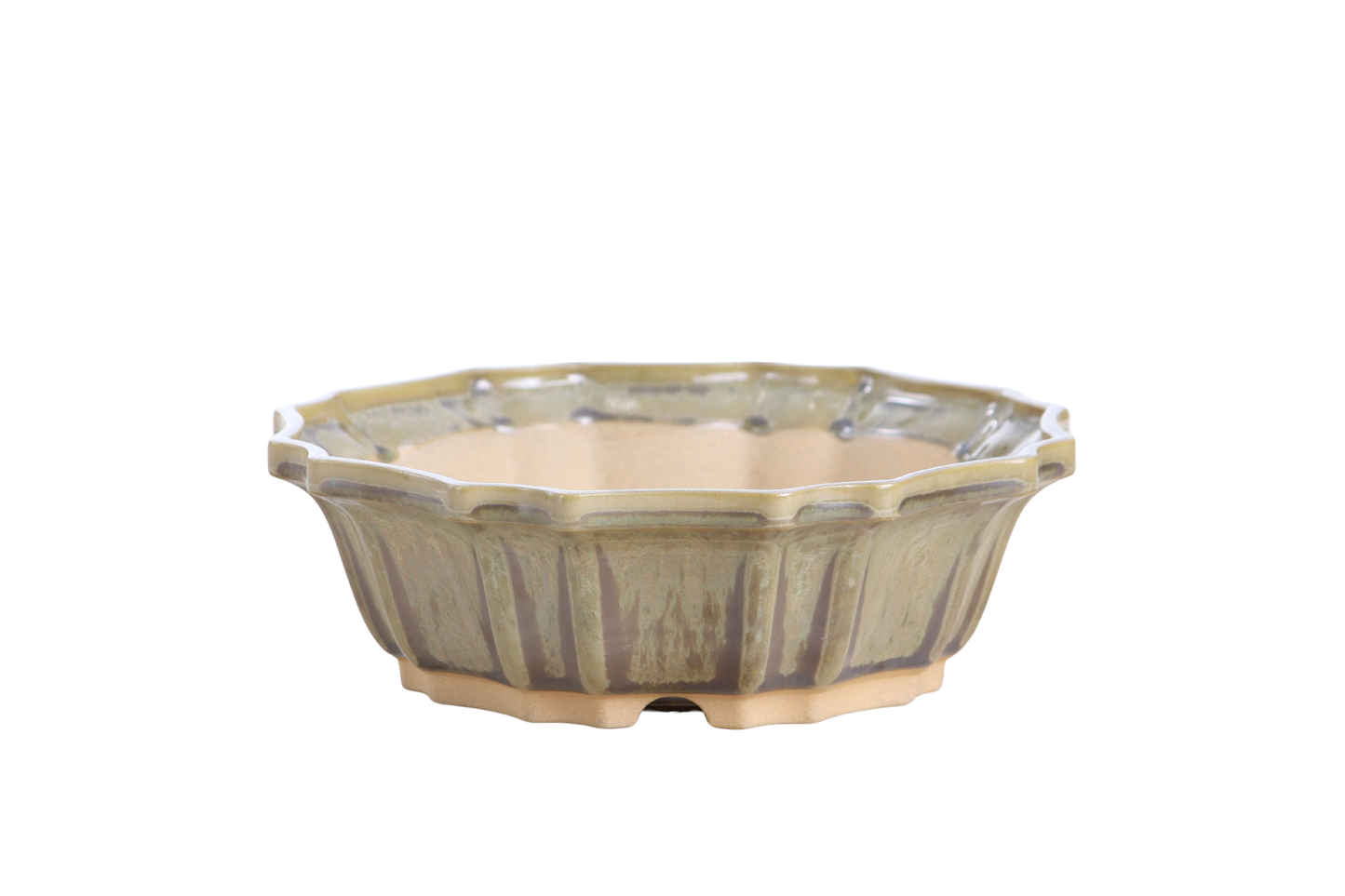 Willow Bonsai Ceramics Flower Design Bonsai Pot 8 Inch – Elegant Ceramic Bonsai & Succulent Planter, High‑Fired Frost‑Proof Stoneware with Drainage & Wiring Holes, Handmade in USA (Copenhagen)