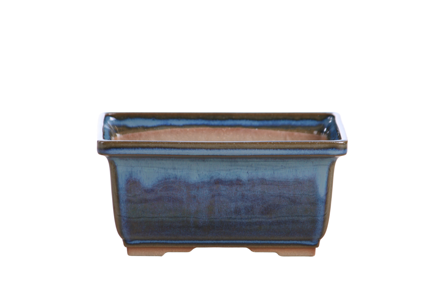 Willow Bonsai Ceramics Rectangle Deep Bonsai Pot 6 Inch – Higher‑Profile Rectangular Ceramic Bonsai & Succulent Planter with Accentuated Rim, High‑Fired Frost‑Proof Stoneware, Handmade in USA (Peacock)