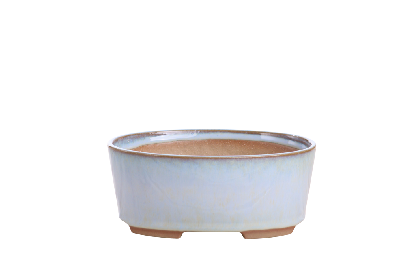 Willow Bonsai Ceramics Oval A Bonsai Pot 6 Inch – Straight‑Sided Oval Ceramic Bonsai & Succulent Planter, High‑Fired Frost‑Proof Stoneware with Drainage & Wiring Holes, Handmade in USA (Glacier)