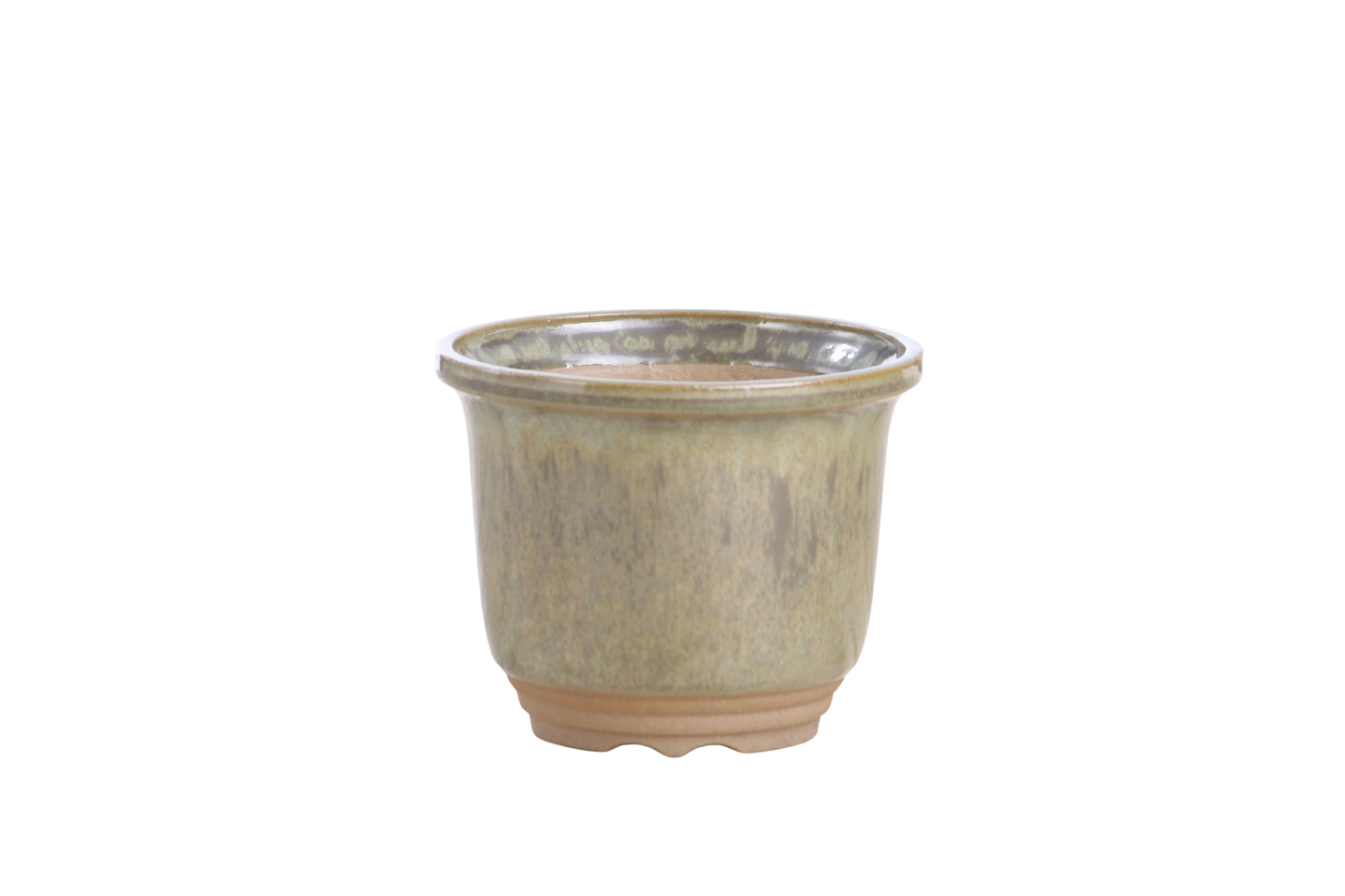 Willow Bonsai Ceramics Flute Bonsai Pot 4 Inch – Round Semi‑Cascade Ceramic Bonsai & Succulent Planter with Fluted Profile and Banded Base, High‑Fired Frost‑Proof Stoneware, Handmade in USA (Copenhagen)