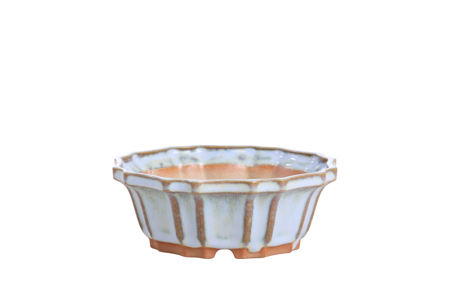 Willow Bonsai Ceramics Flower Design Bonsai Pot 5 Inch – Elegant Ceramic Bonsai & Succulent Planter, High‑Fired Frost‑Proof Stoneware with Drainage & Wiring Holes, Handmade in USA (Glacier)