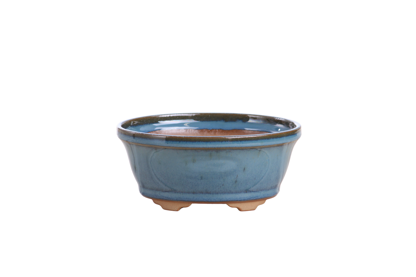 Willow Bonsai Ceramics Oval B Bonsai Pot 5.5 Inch – Tapered Oval Ceramic Bonsai & Succulent Planter with Accentuated Rim, High‑Fired Frost‑Proof Stoneware, Handmade in USA (Peacock)
