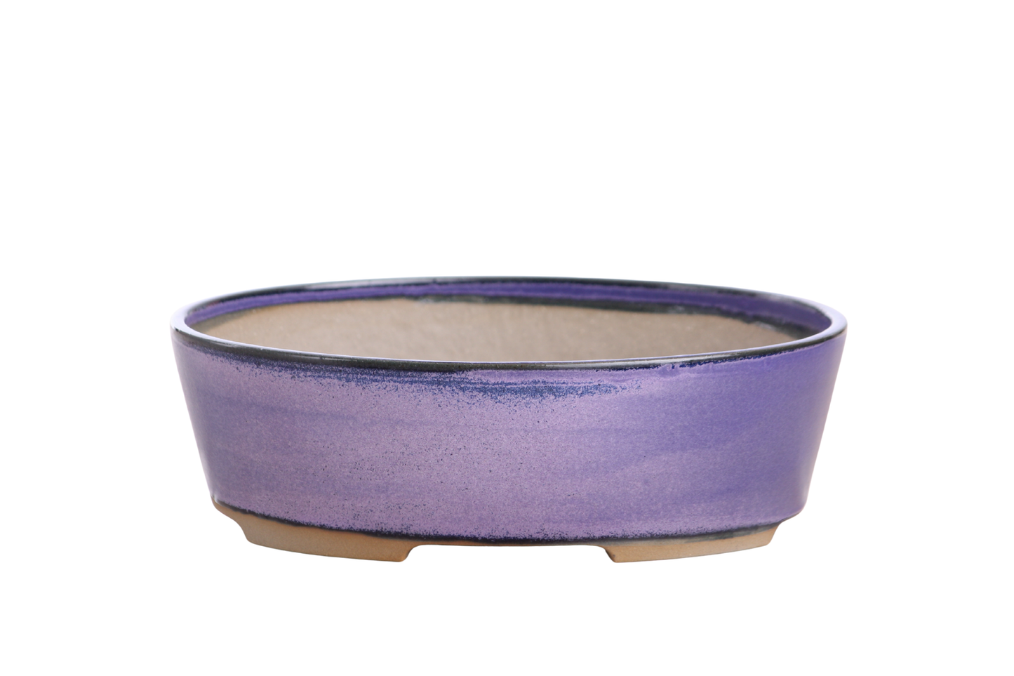 Willow Bonsai Ceramics Oval A Bonsai Pot 8 Inch – Straight‑Sided Oval Ceramic Bonsai & Succulent Planter, High‑Fired Frost‑Proof Stoneware with Drainage & Wiring Holes, Handmade in USA (Purple)