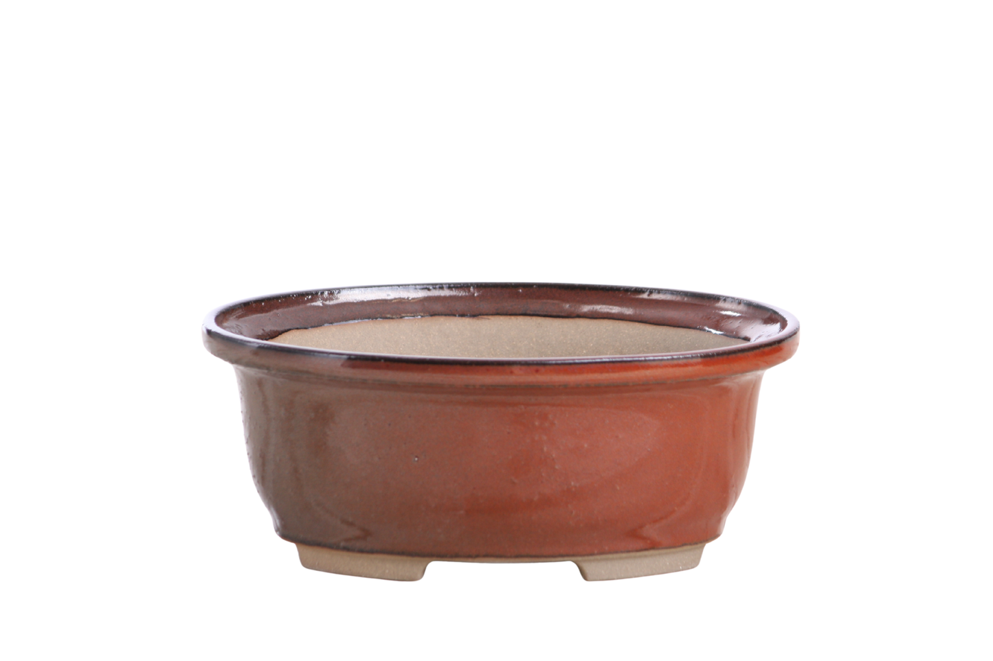 Willow Bonsai Ceramics Fat Bonsai Pot 6.5 Inch – Bold Oval Ceramic Bonsai & Succulent Planter with Accentuated Rim, High‑Fired Frost‑Proof Stoneware, Handmade in USA (Sunset)