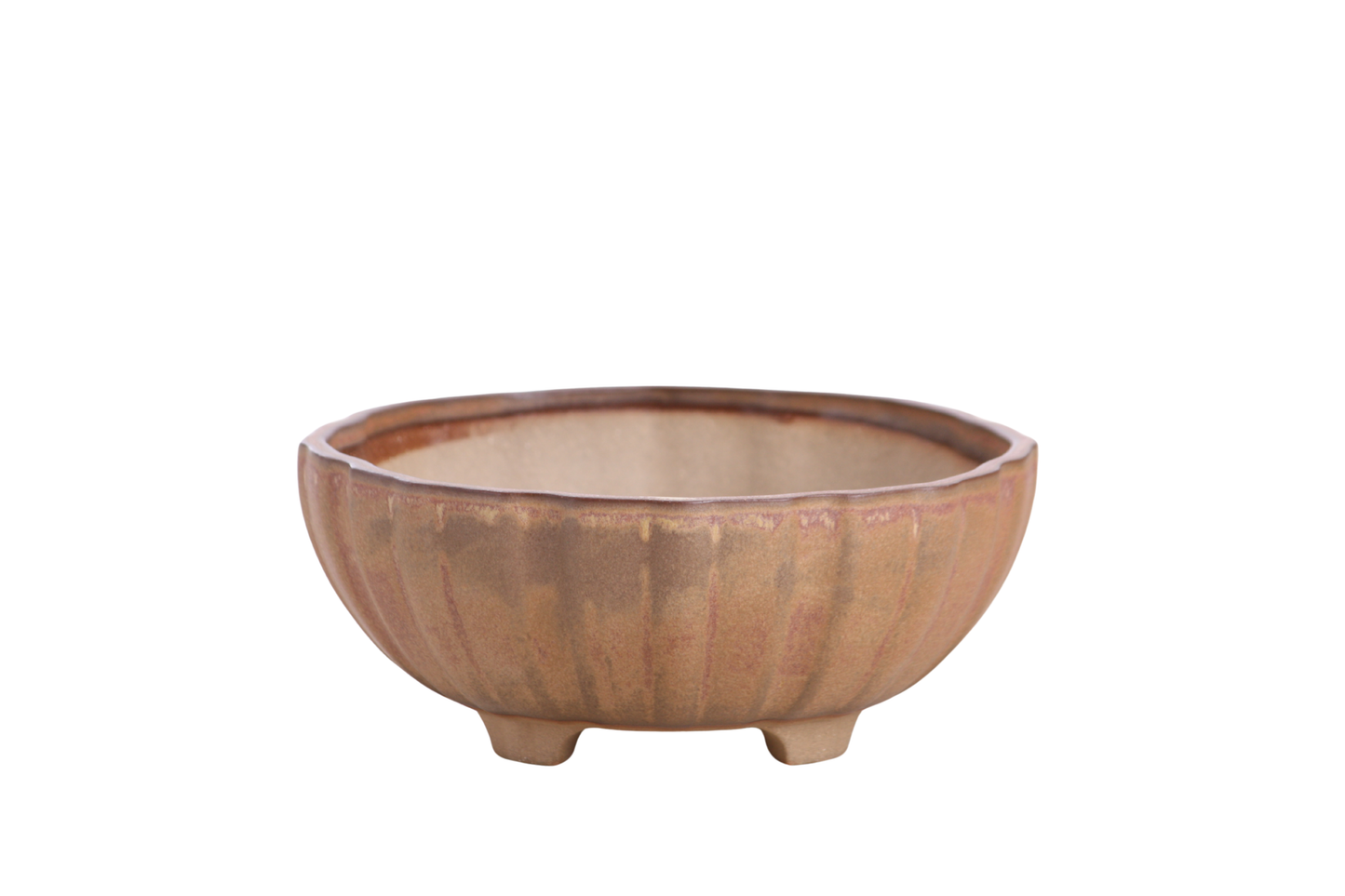 Willow Bonsai Ceramics Lily Bonsai Pot 6 Inch – Sculpted Rounded Ceramic Bonsai & Succulent Planter with Wavy Profile, High‑Fired Frost‑Proof Stoneware, Handmade in USA (Deep Stone)