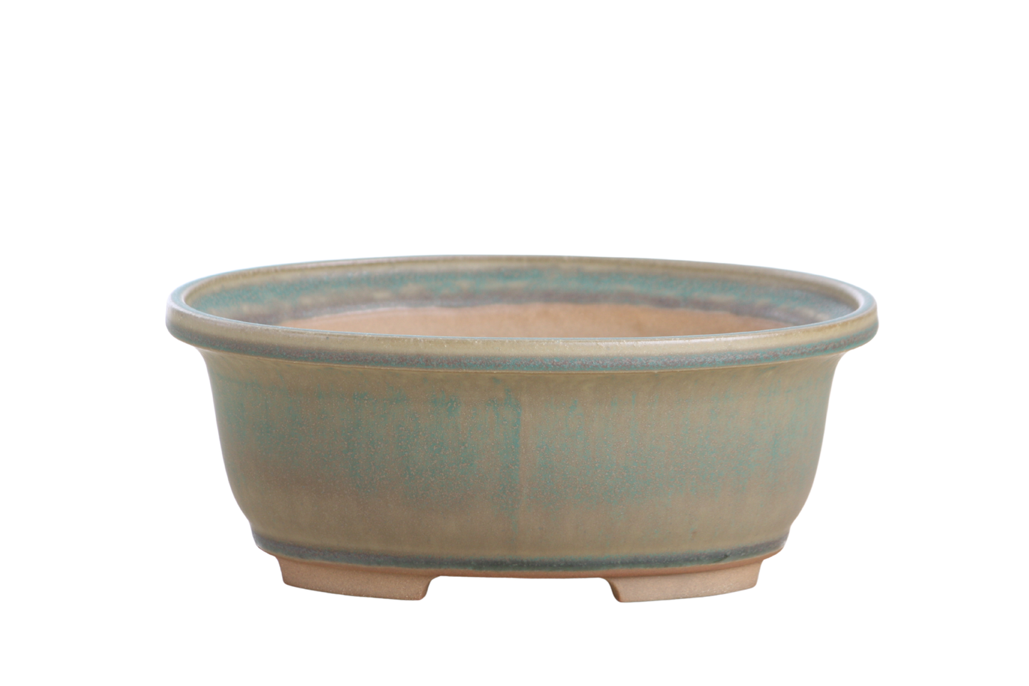 Willow Bonsai Ceramics Fat Bonsai Pot 7.5 Inch – Bold Oval Ceramic Bonsai & Succulent Planter with Accentuated Rim, High‑Fired Frost‑Proof Stoneware, Handmade in USA (Speckled Moss)