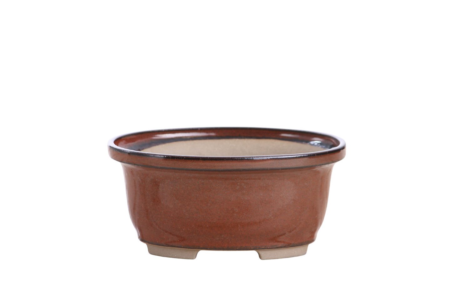 Willow Bonsai Ceramics Fat Bonsai Pot 5.5 Inch – Bold Oval Ceramic Bonsai & Succulent Planter with Accentuated Rim, High‑Fired Frost‑Proof Stoneware, Handmade in USA (Sunset)